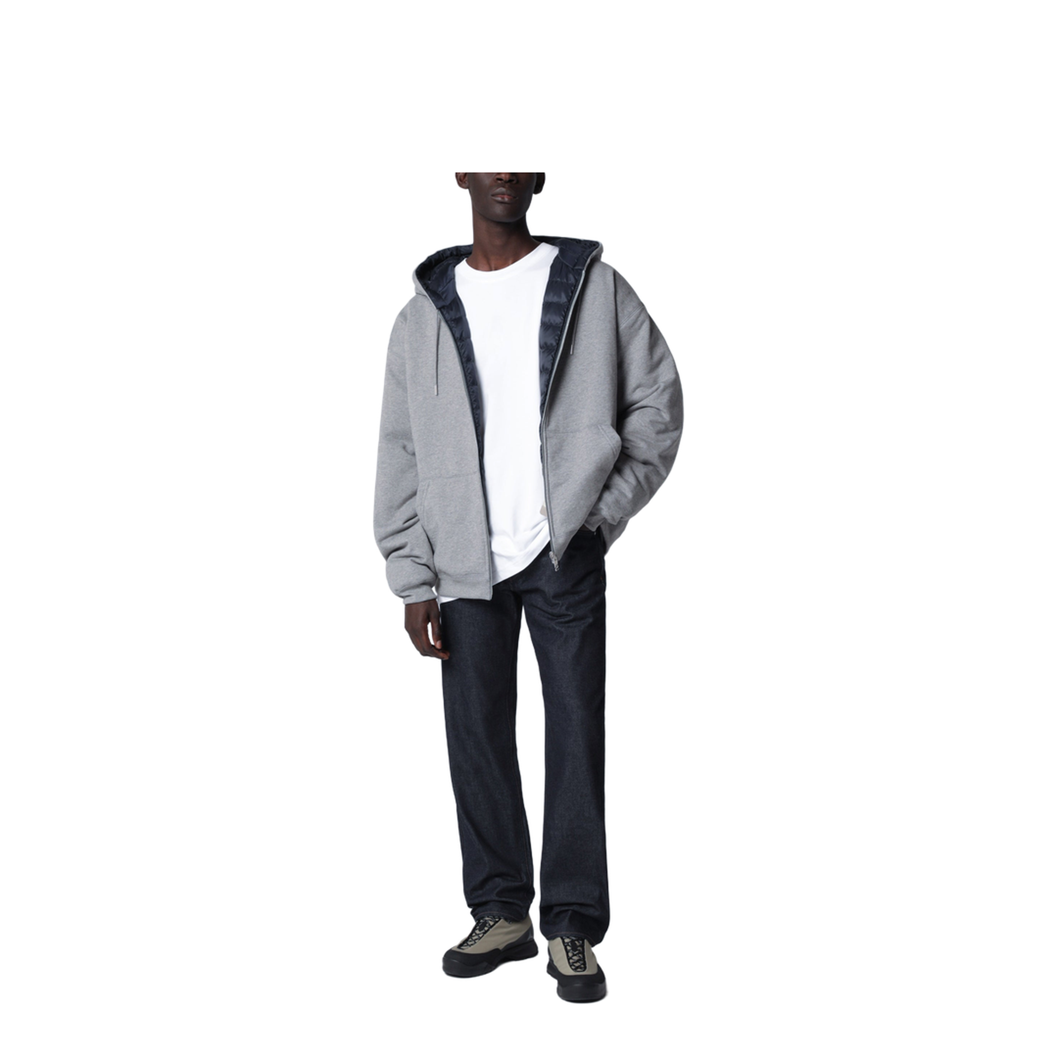 Reversible Fuse Hooded Sweatshirt in Stone/Night