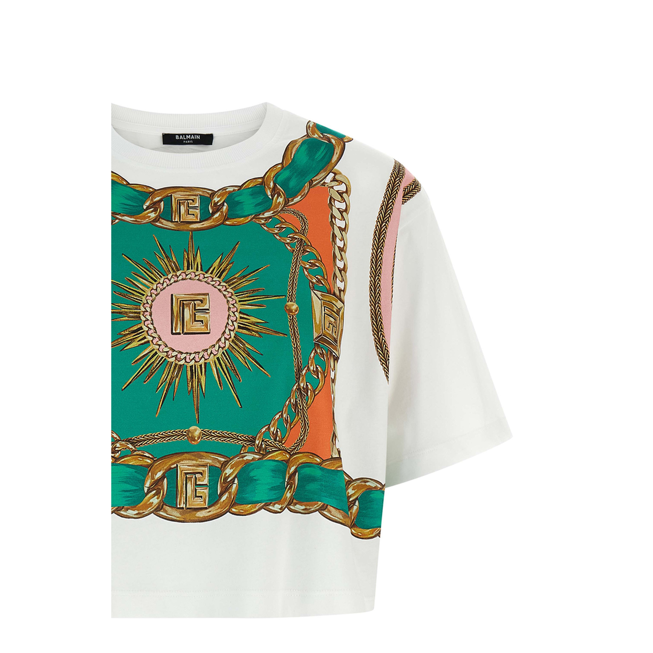 Cropped T-shirt Foulard Print