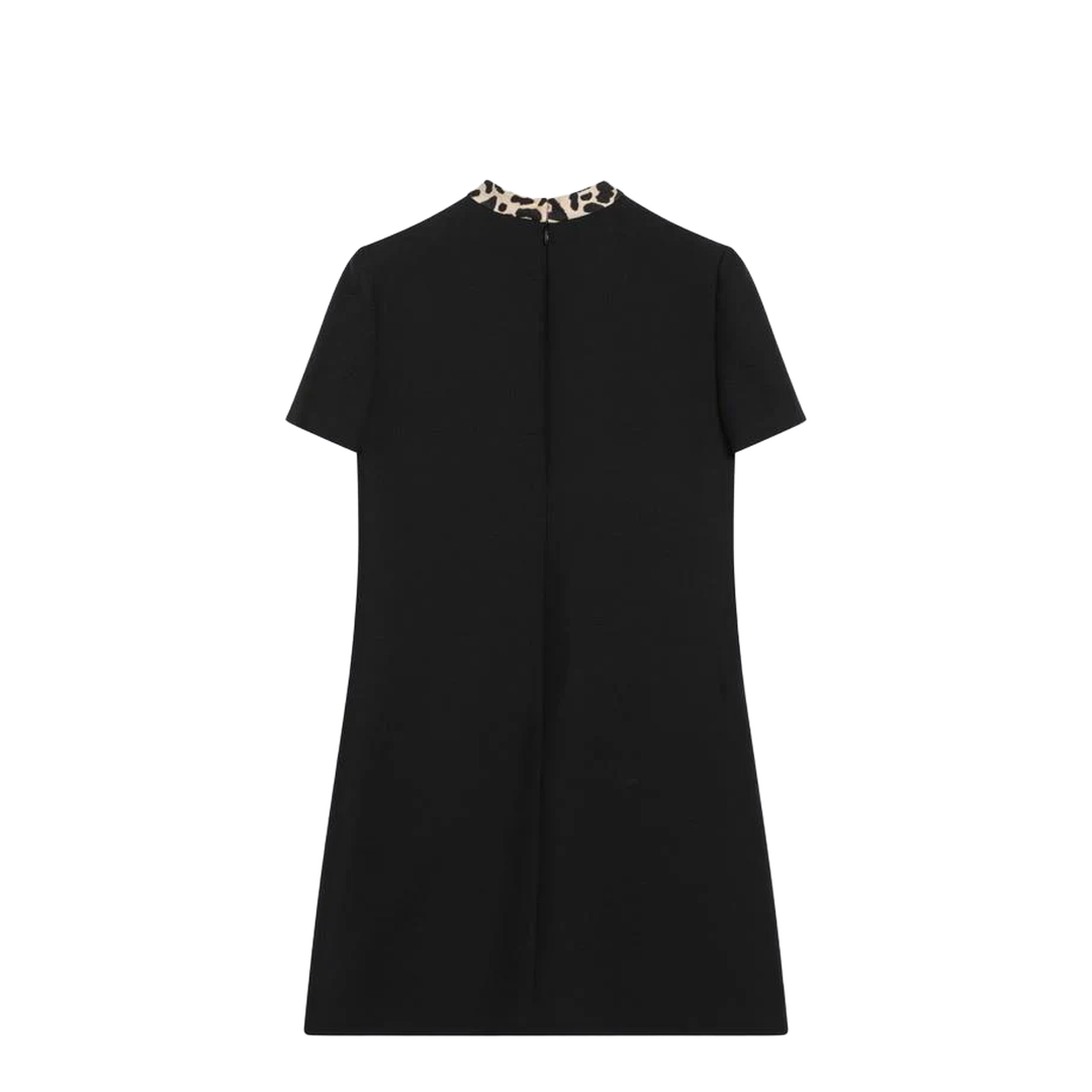 Crepe Couture Dress With Animal-Print Bow