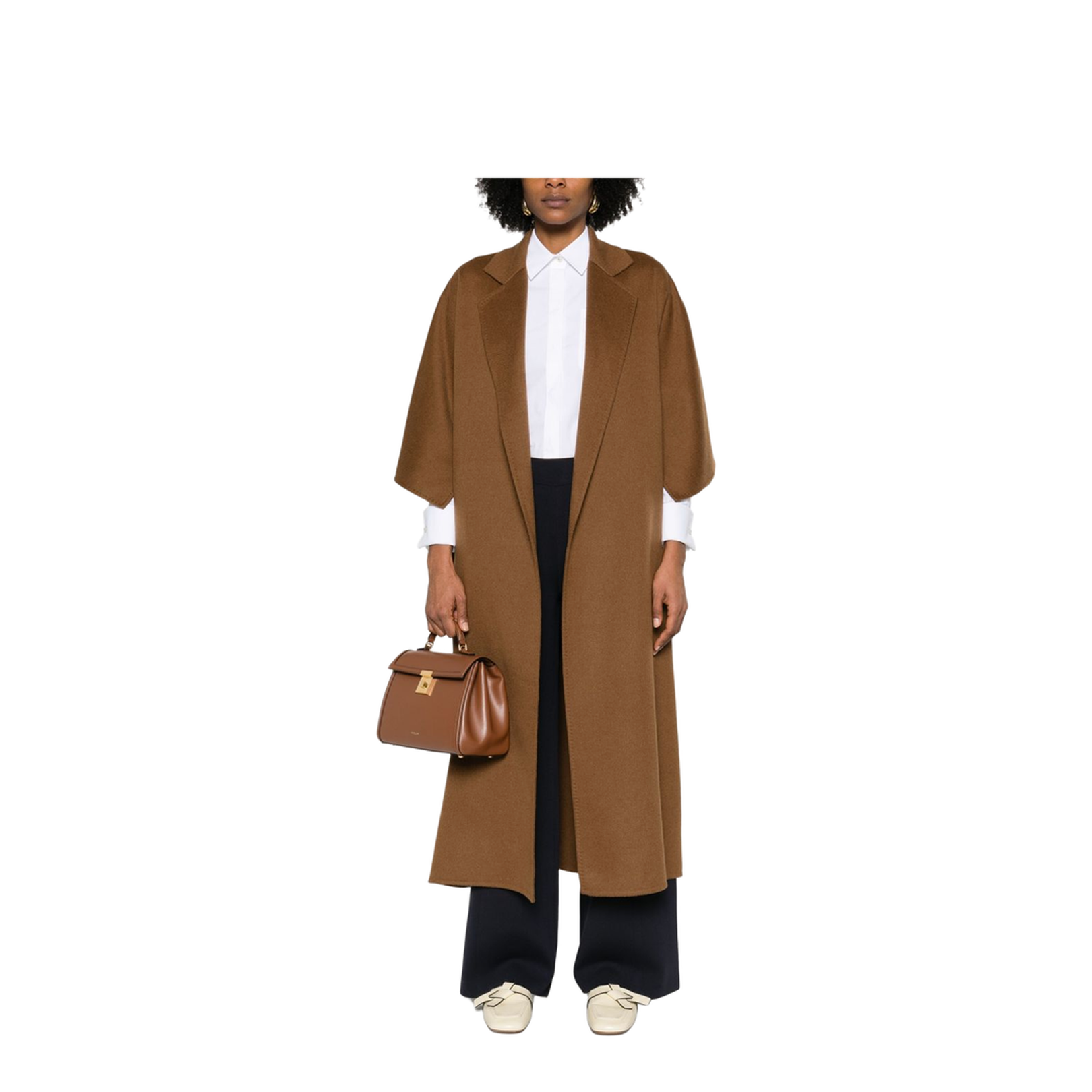 Gitano Wool Coat in Leather Brown