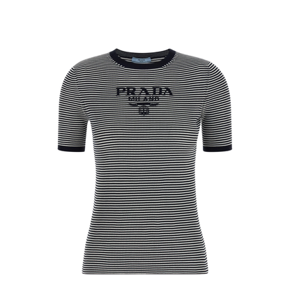 MAYFEYR - Prada - Striped Silk Crewneck Sweater With Logo - P24T1FSWMO19BVF022X