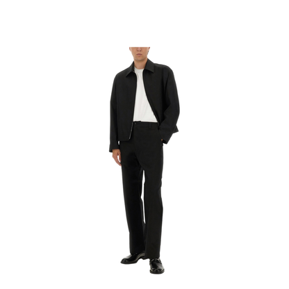 Cotton Twill Pant with Web Detail in Black
