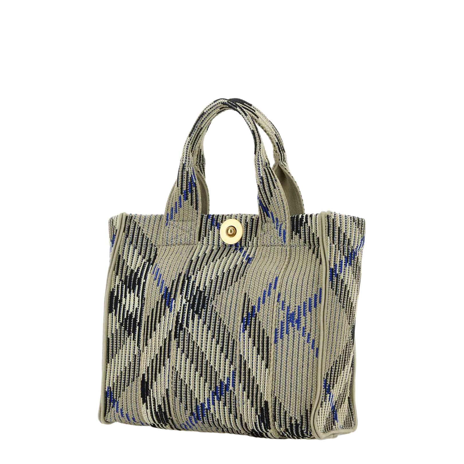 Embroidered Fabric Check Mini Handbag In Lichen