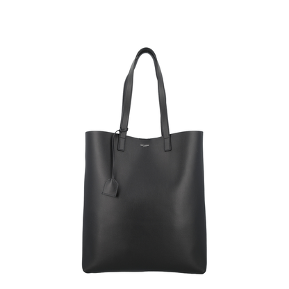 Bold Leather Structured Tote - Black