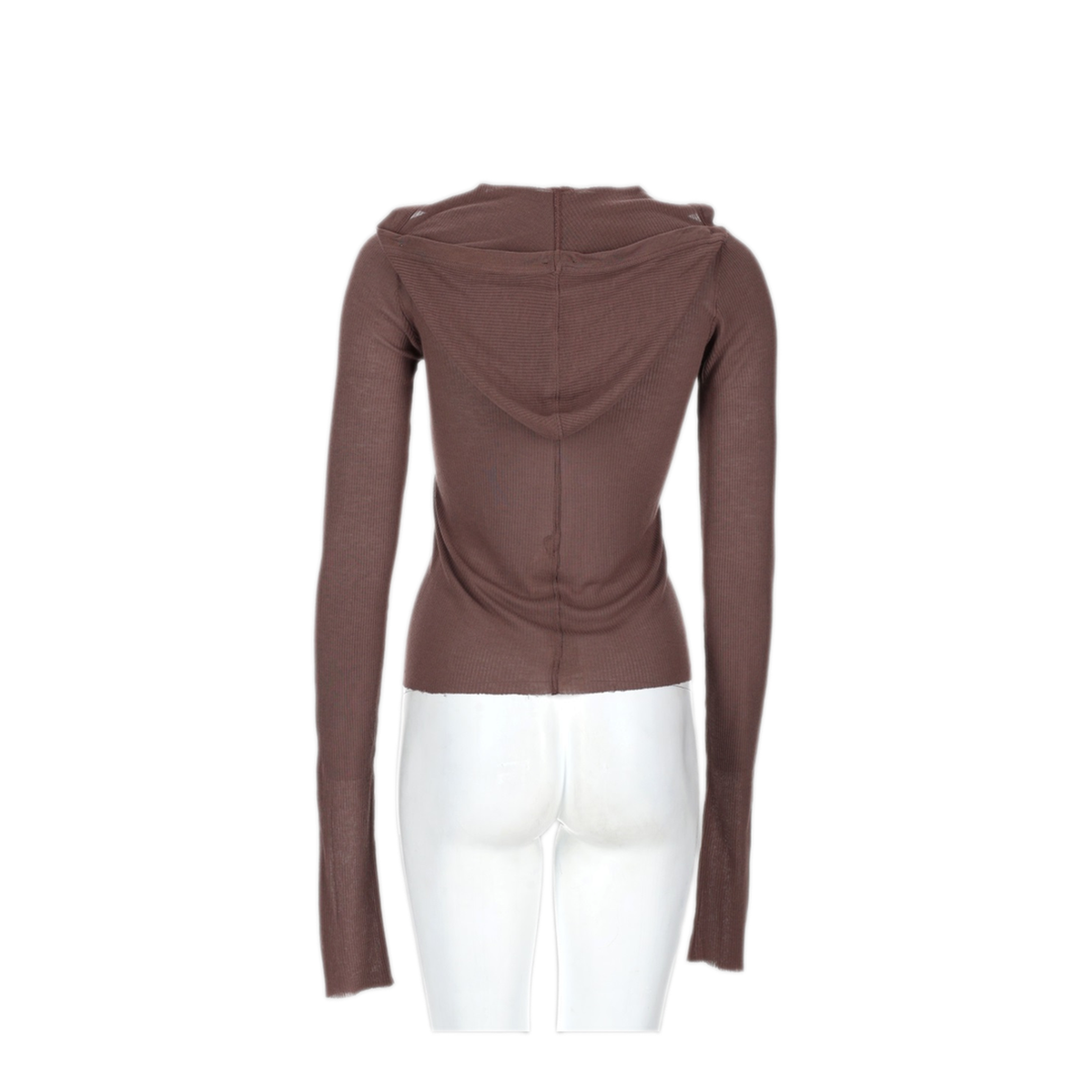 MAYFEYR - Rick Owens - Cropped Hooded Rib Long Sleeve T Shirt - RP02F5210RC86