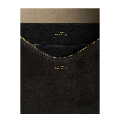 Black Suede Bevel Bag
