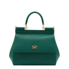 Sicily Medium Calfskin Handbag - Emerald Green