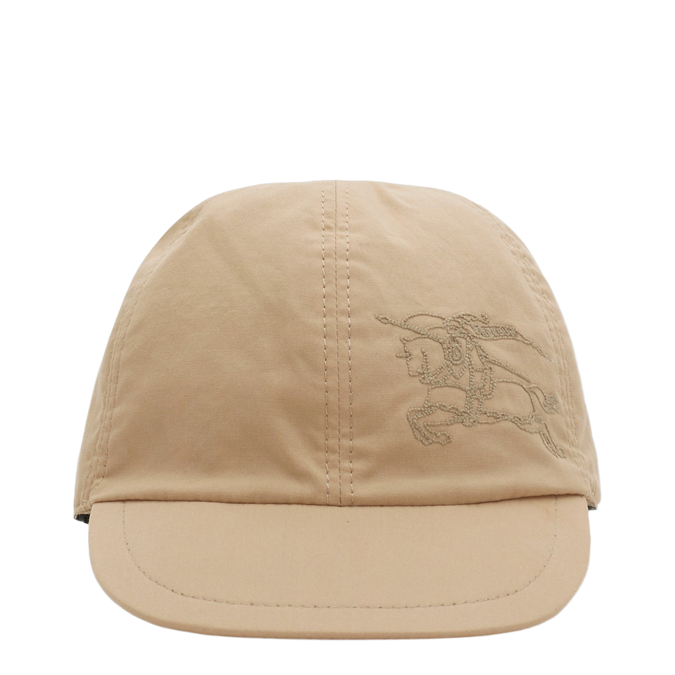 Reversible Check Pattern Beige Baseball Cap