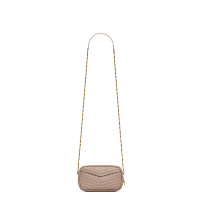 Mini Lou Quilted Leather Crossbody Bag - Dark Beige