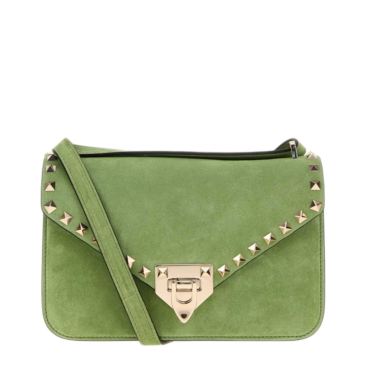 MAYFEYR - Valentino - Green Suede Rockstud Crossbody Bag - 9W2B0T76KQQNPO