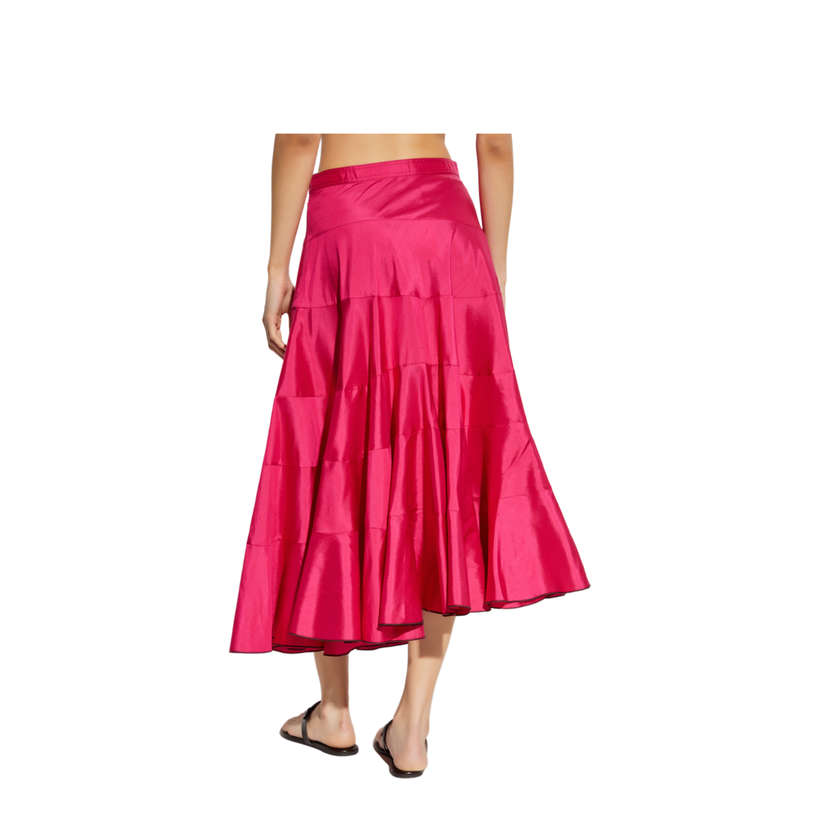 Silk Skirt with an Asymmetric Cut