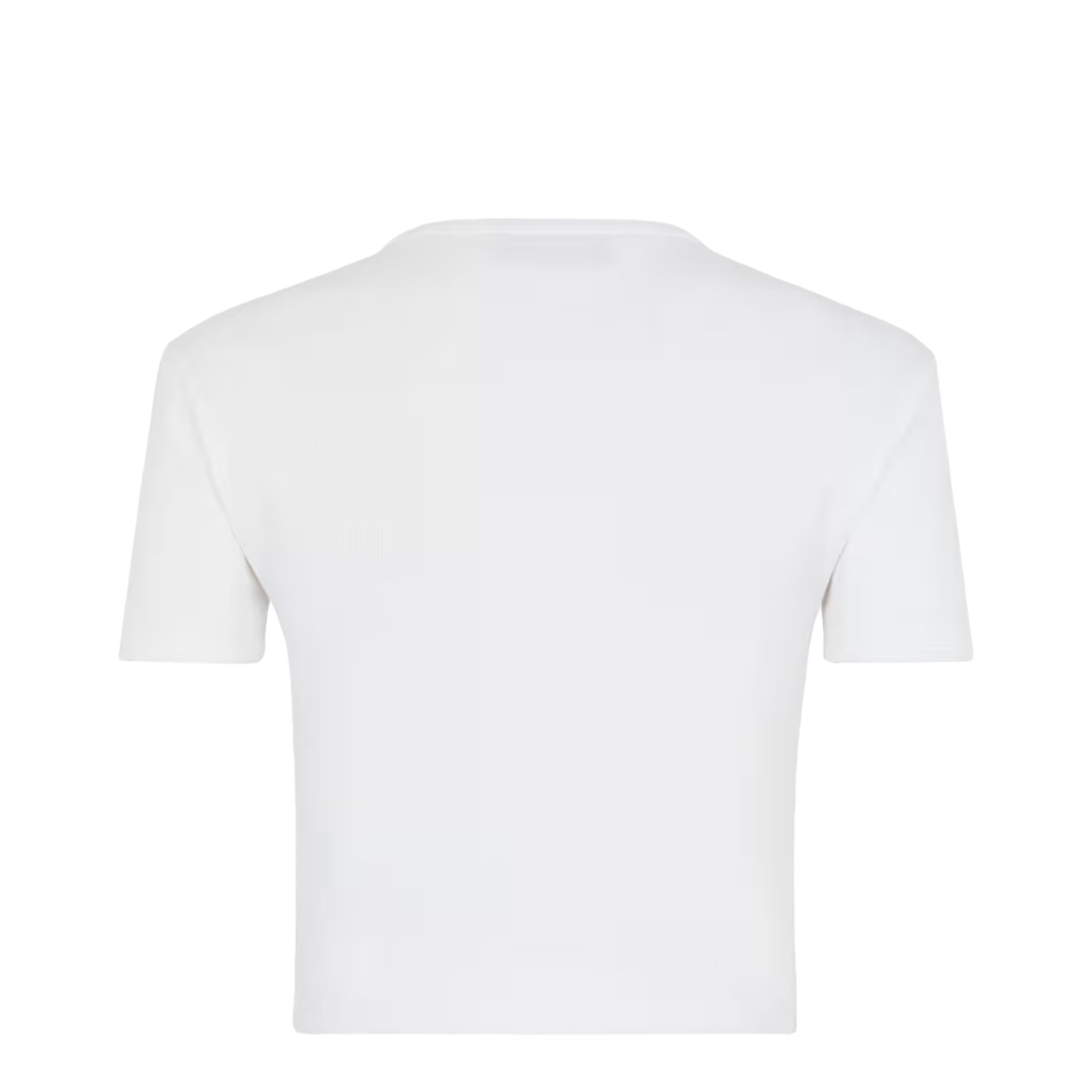 White Cropped T-Shirt with Logo