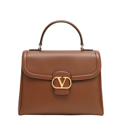 9to5 Large Smooth Calfskin Handbag - Tobacco
