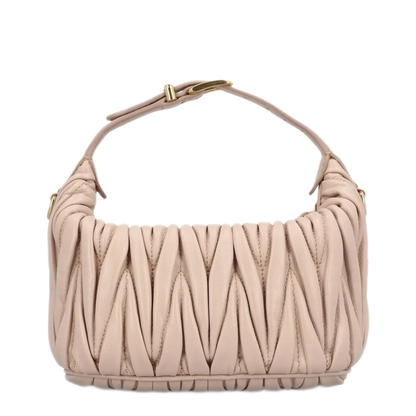 Matelassé Nappa Leather Pouch - Cipria