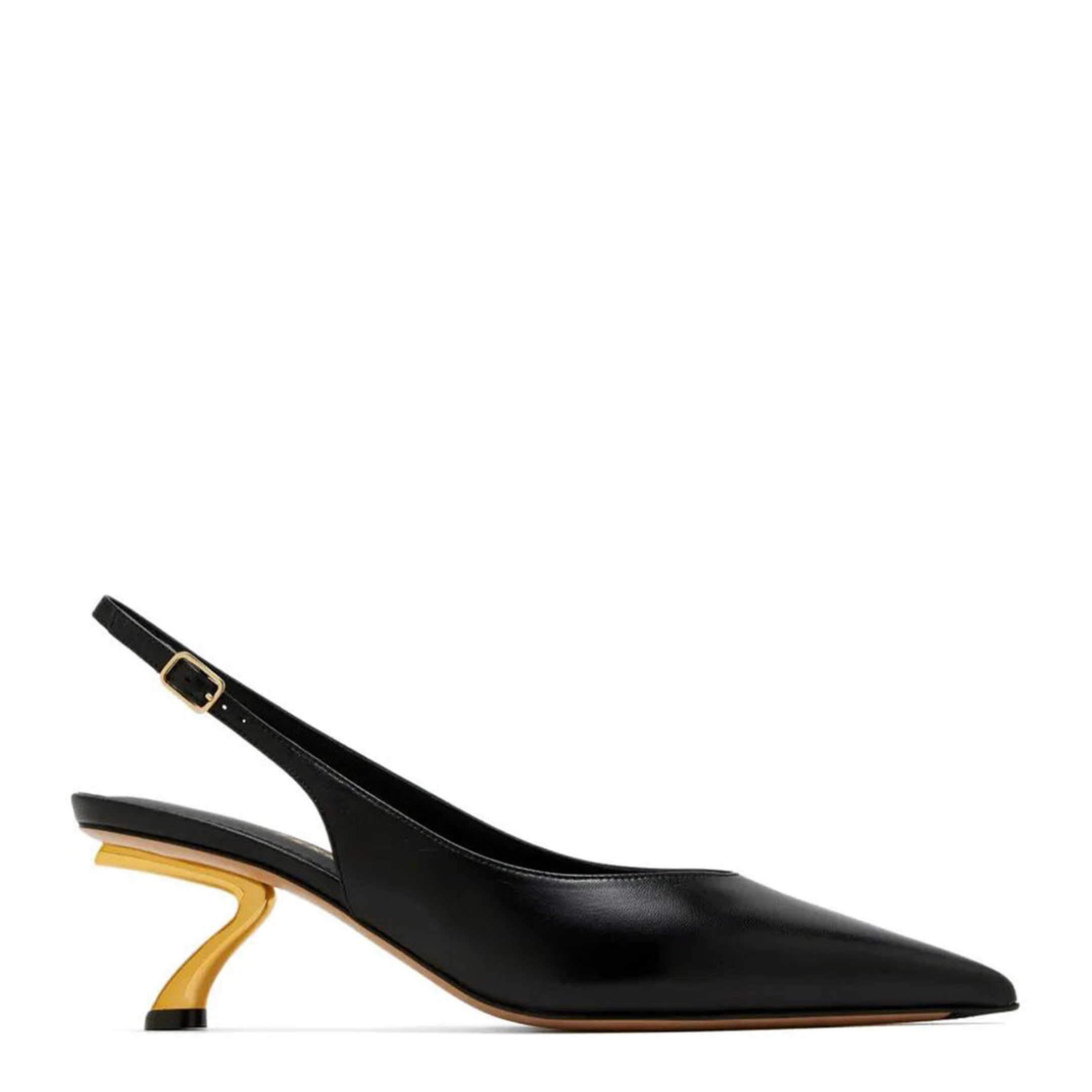 MAYFEYR - Ferragamo - Cleya 55 S-Shaped Leather Slingback - 01L530793598NERO
