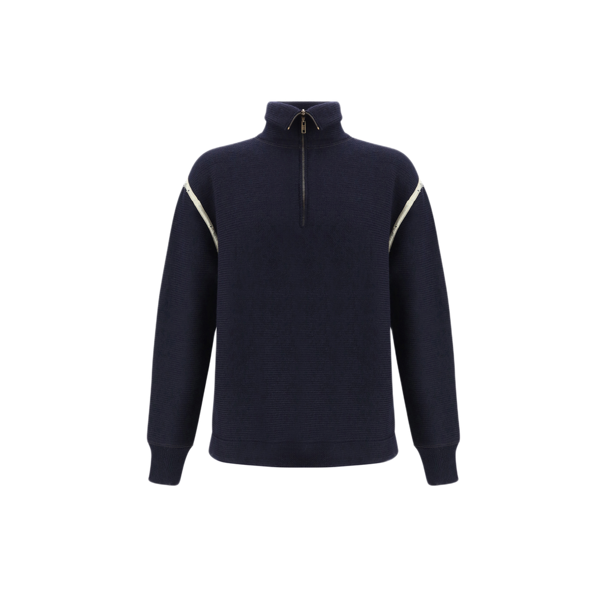 Wool Half Zip High Neck Sweater