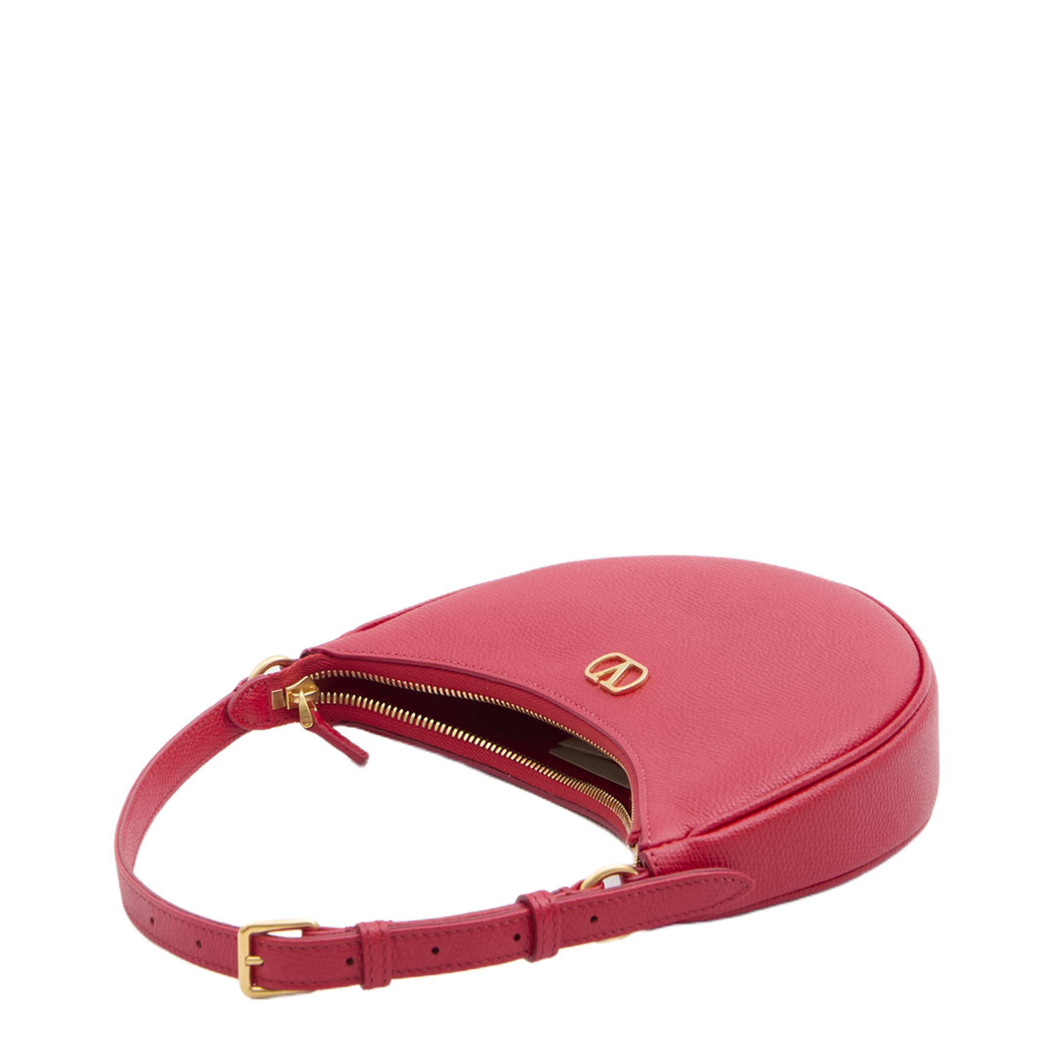 VLogo Signature Mini Calfskin Hobo Bag - Pure Red