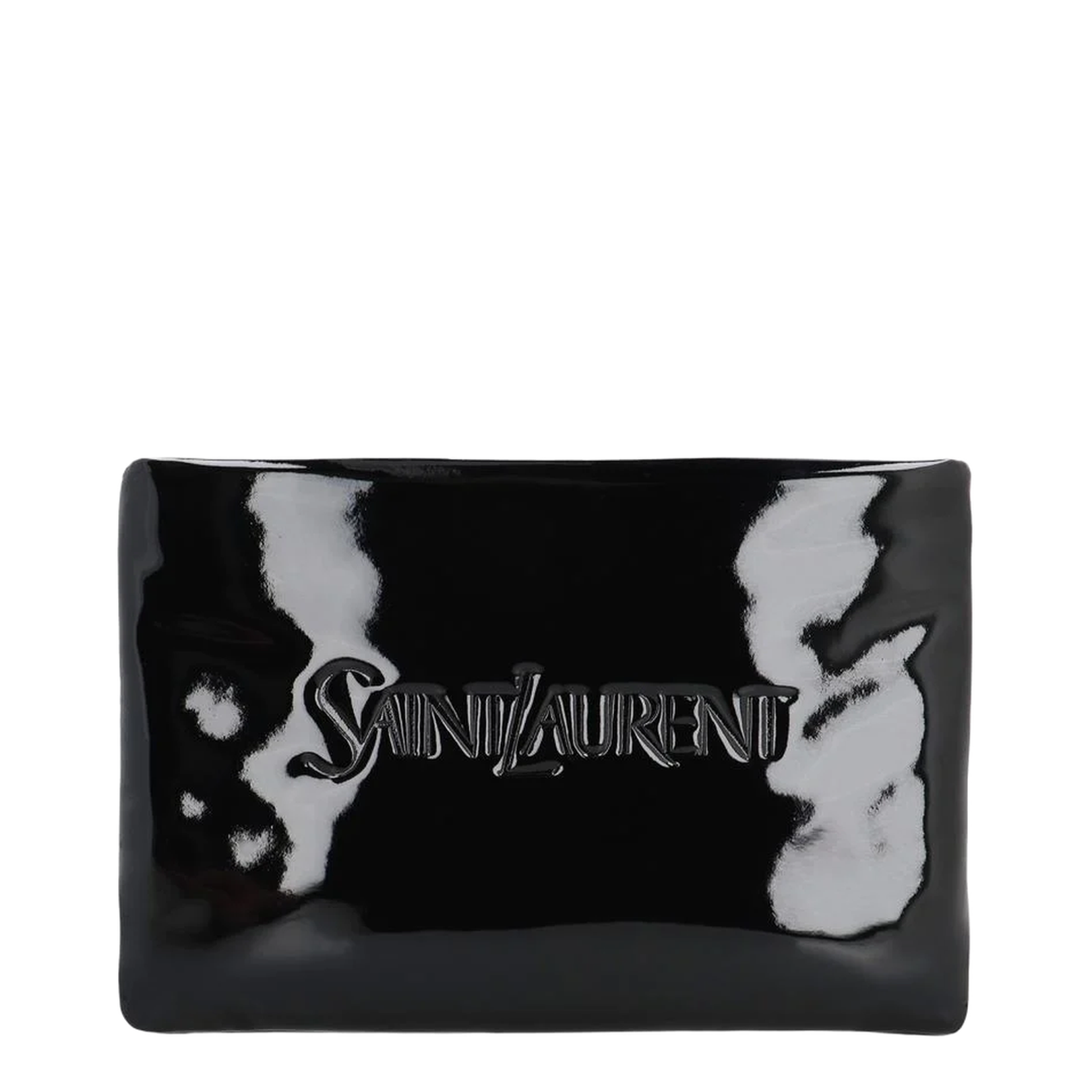 Puffy Small Leather Clutch Bags - Black