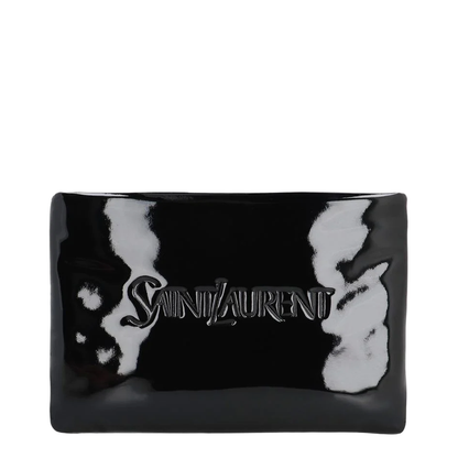 Puffy Small Leather Clutch Bags - Black