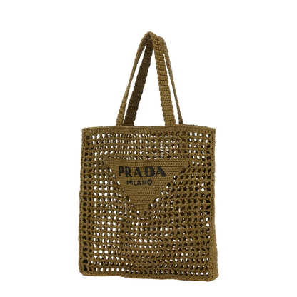 Army Green Raffia Shopping Bag