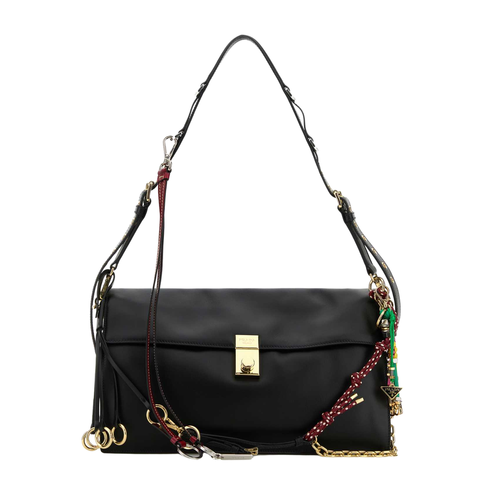 Black Leather Large Shoulder Bag