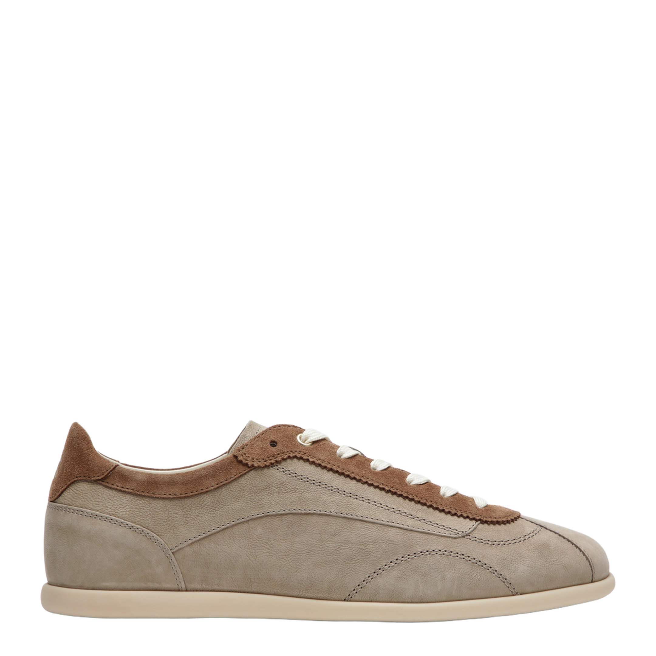 MAYFEYR - Brunello Cucinelli - Beige Low-Top Suede Lace-Up Sneakers - MZUXECD337LECBM48