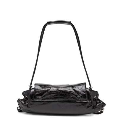 Scrunch-D-Small Shoulder Bag In Shiny Scrunched Leather