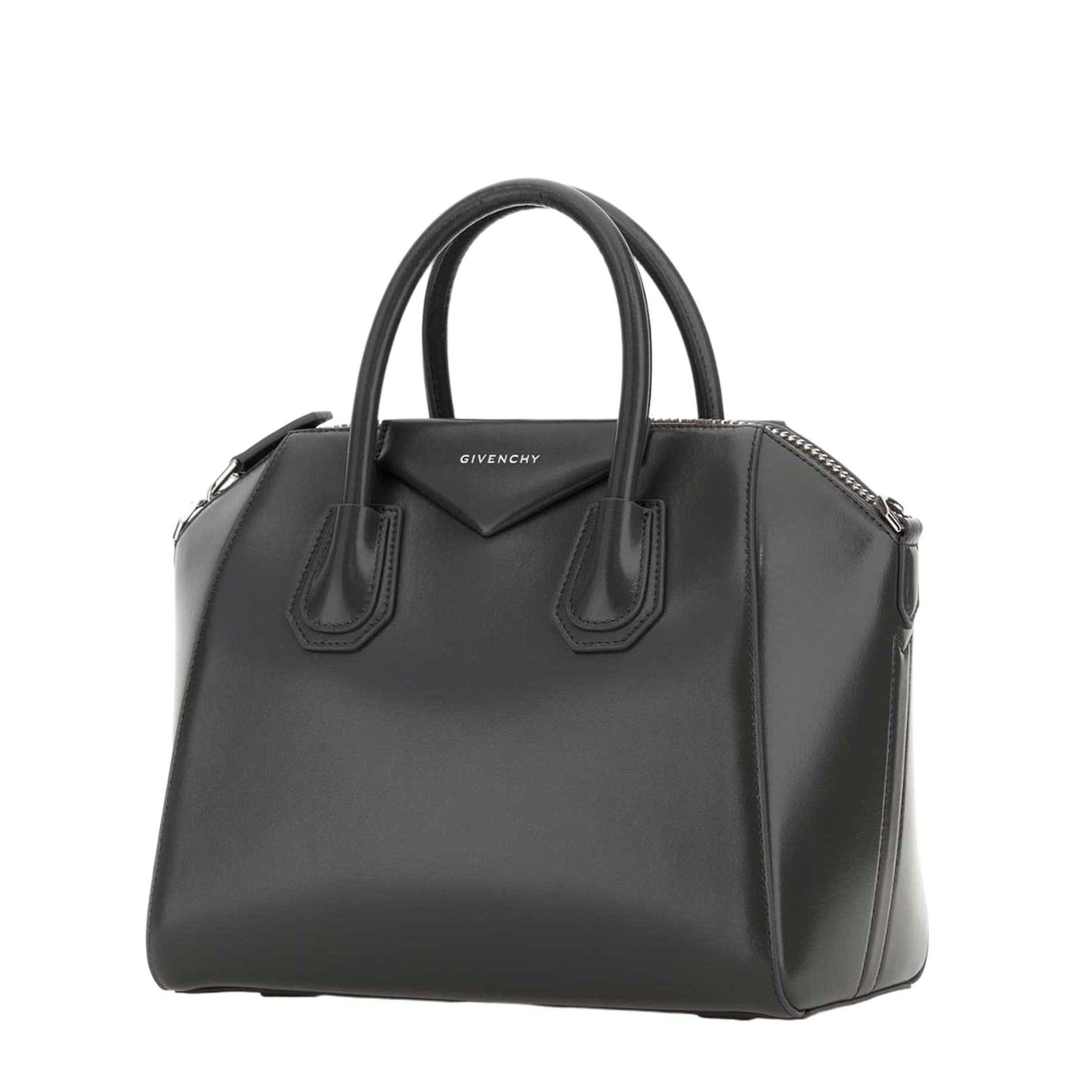 Dark Grey Leather Small Antigona Handbag