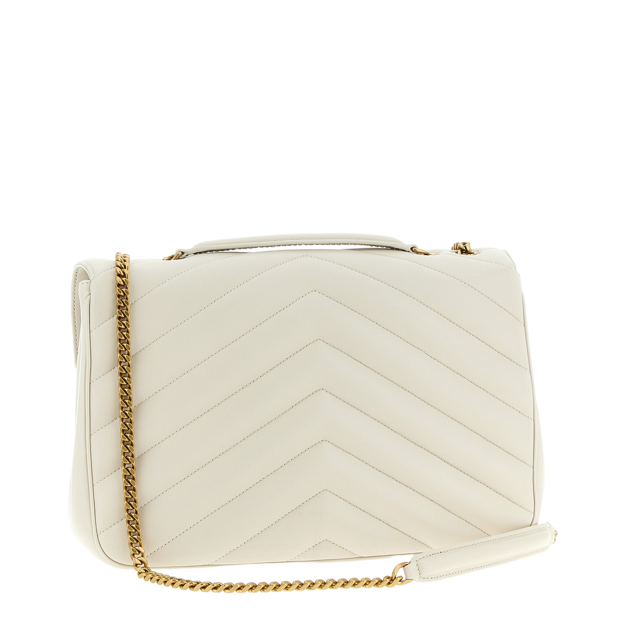 Loulou Large MATELASSÉ Shoulder Bag White