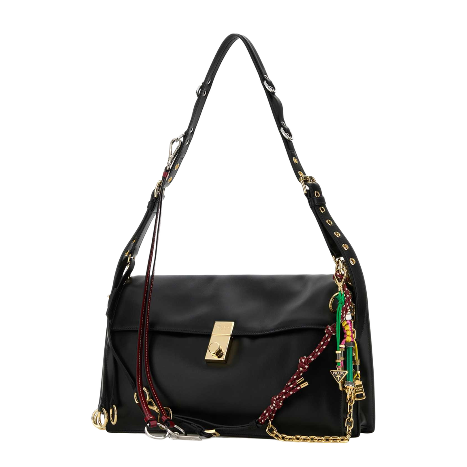 Black Leather Large Shoulder Bag