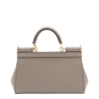 Sicily Mini Calfskin Top Handle Bag - Beige