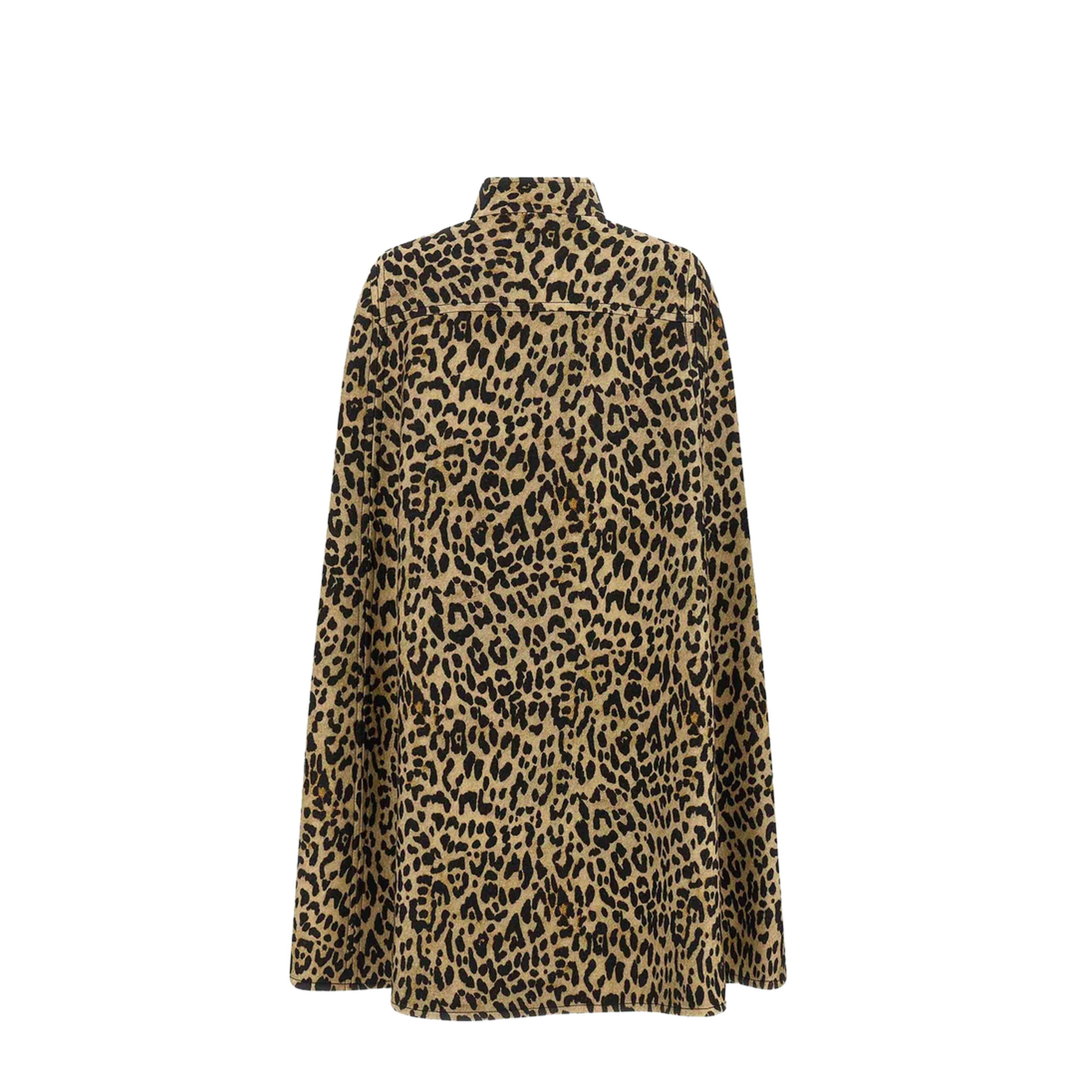 Animalier Wool Cape In Brown