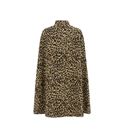 Animalier Wool Cape In Brown