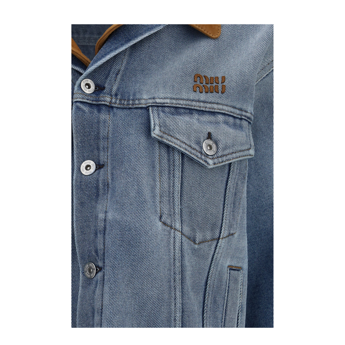 MAYFEYR - Miu Miu - Washed Denim And Suede Jacket - GWB313SOOO196YF0013