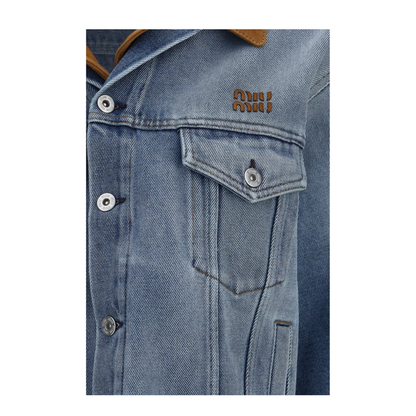 MAYFEYR - Miu Miu - Washed Denim And Suede Jacket - GWB313SOOO196YF0013