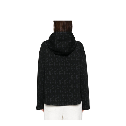 Double-Jersey Hooded Zip-Up Sweatshirt with All-Over Lettering