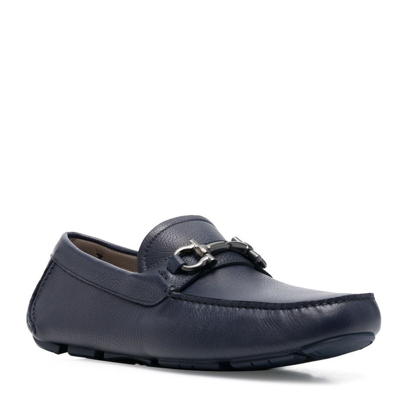 Gancini Buckle Loafers - Marine Blue