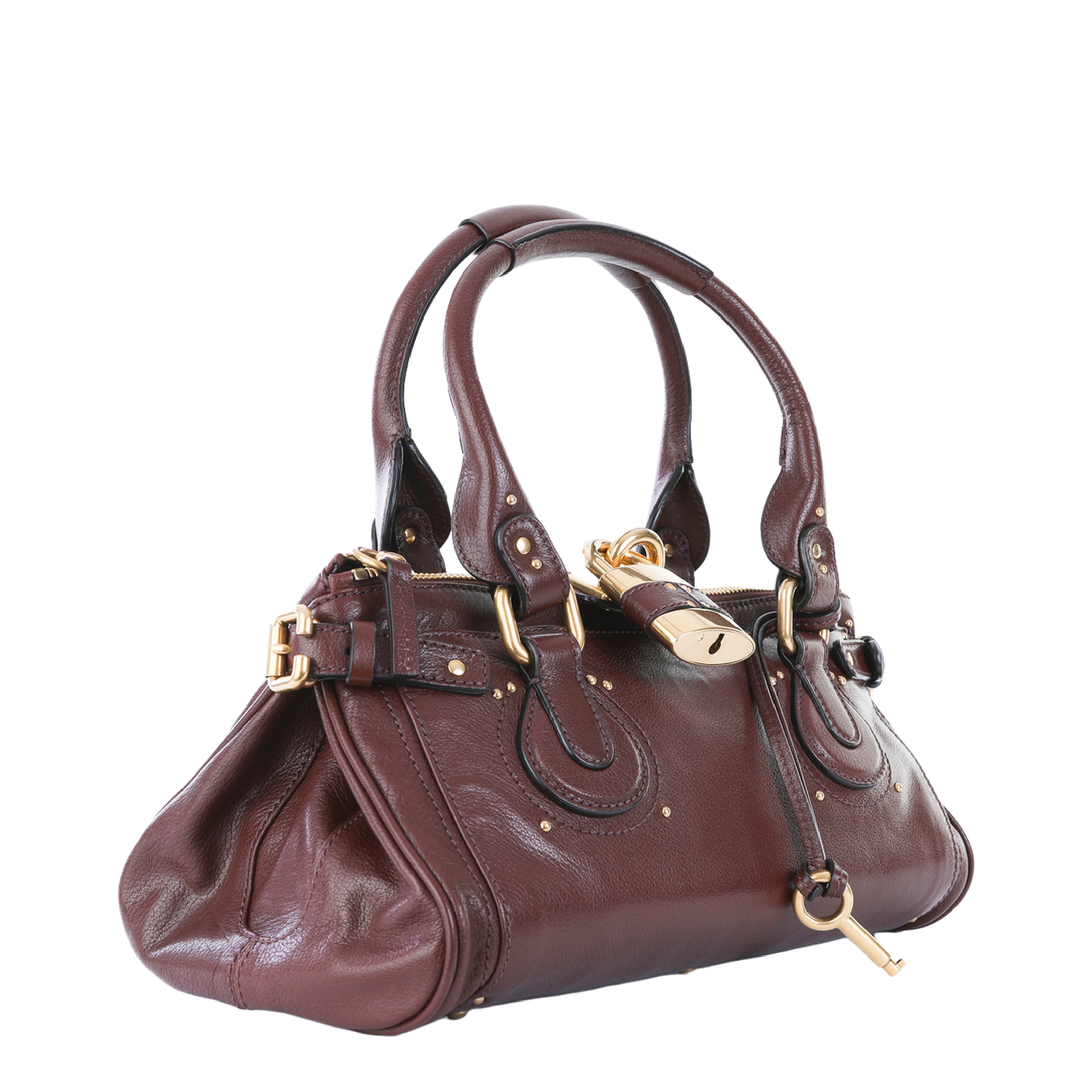 Paddington Buffalo Leather Shoulder Bag - Garnet