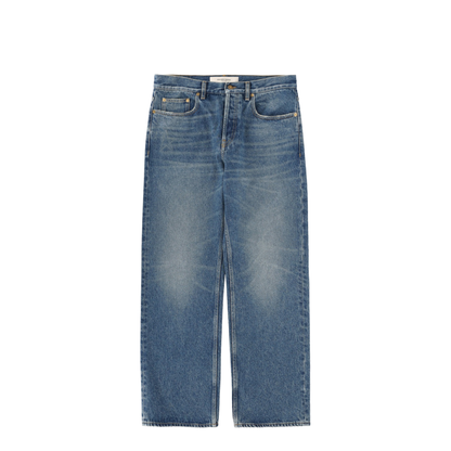 Blue Medium Wash Loose Jeans
