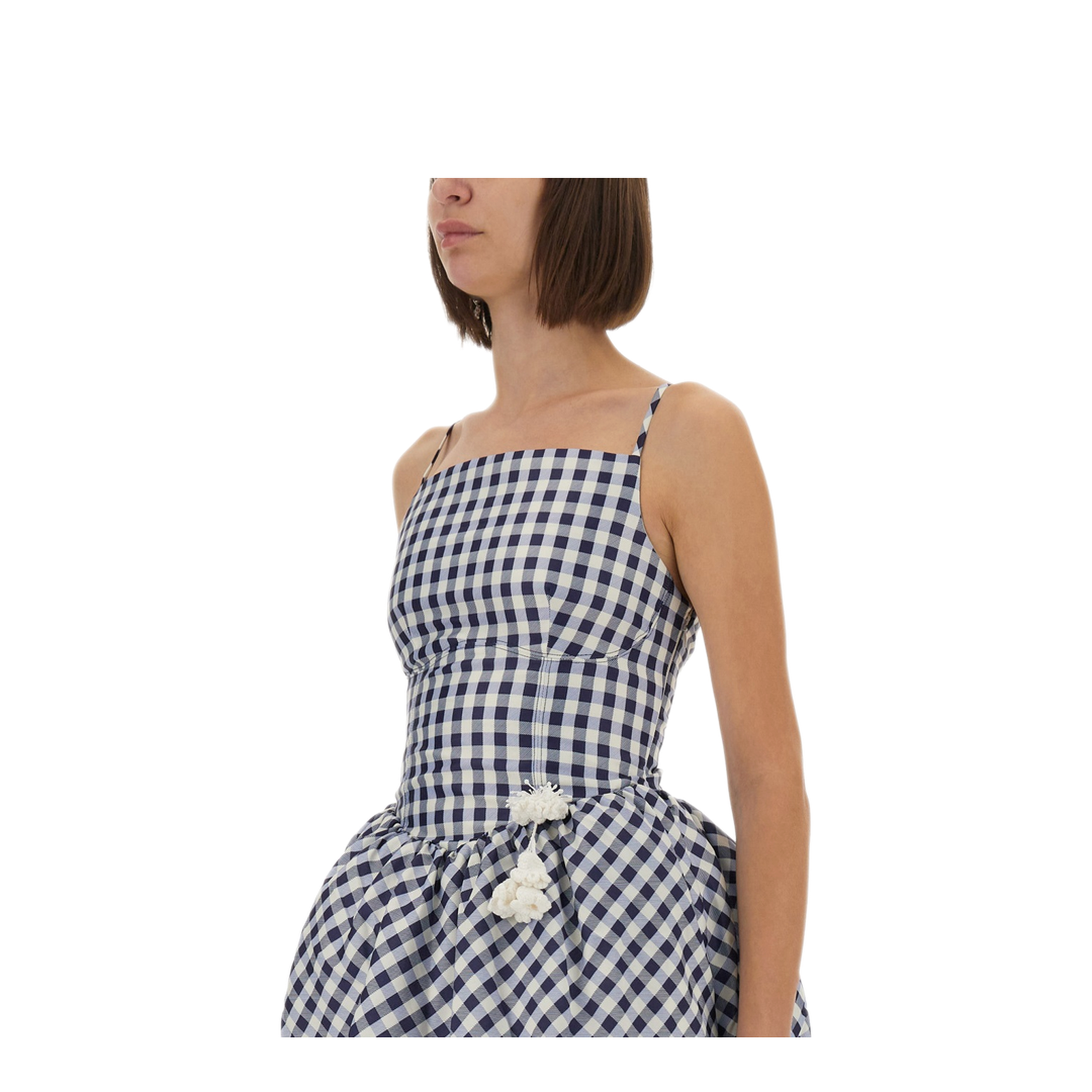 MAYFEYR - Self Portrait - Checkered Taffeta Mini Dress - PF25001SABLBLUE