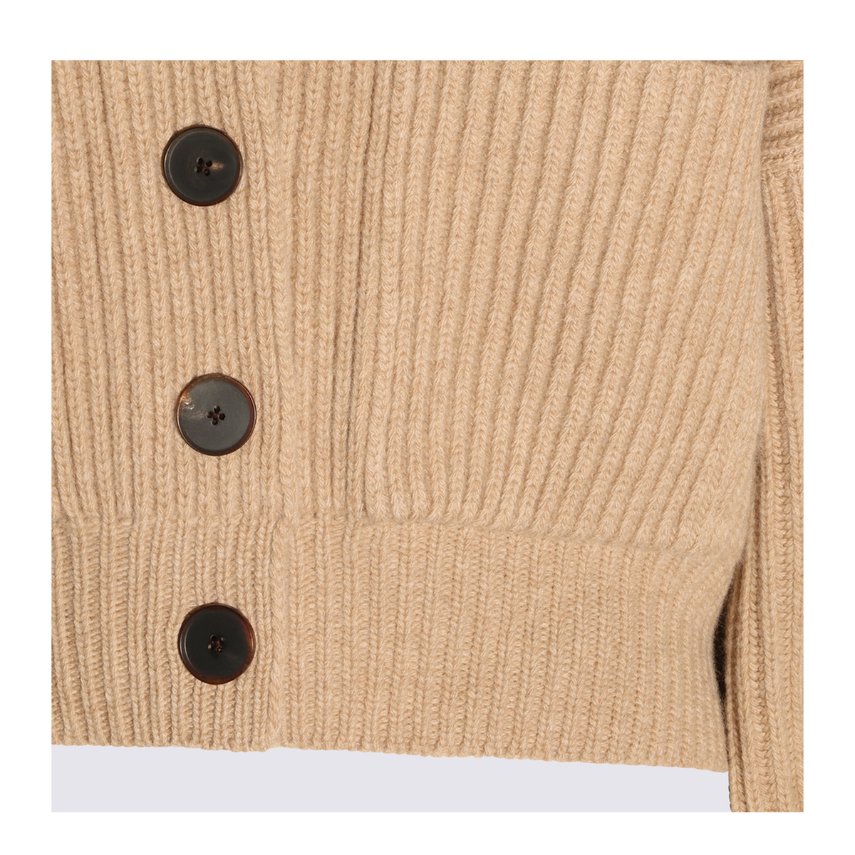 Ribbed Wool Cropped Cardigan