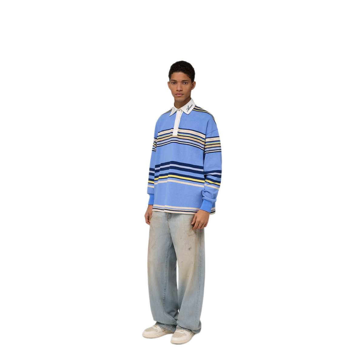 MAYFEYR - Amiri - Long Sleeved Striped Polo Shirt - AM326JR017000I