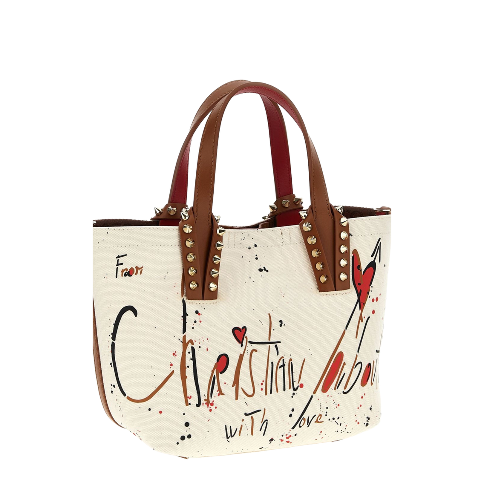 White Magnetic Fastening All-Over Logo Print Spike Stud Detailing