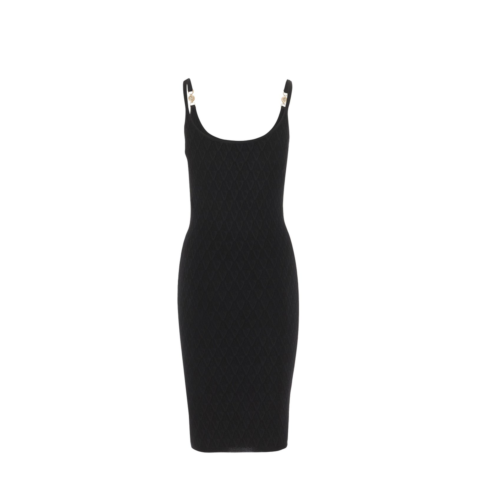 Dress with V-Jacquard Stretch Texture