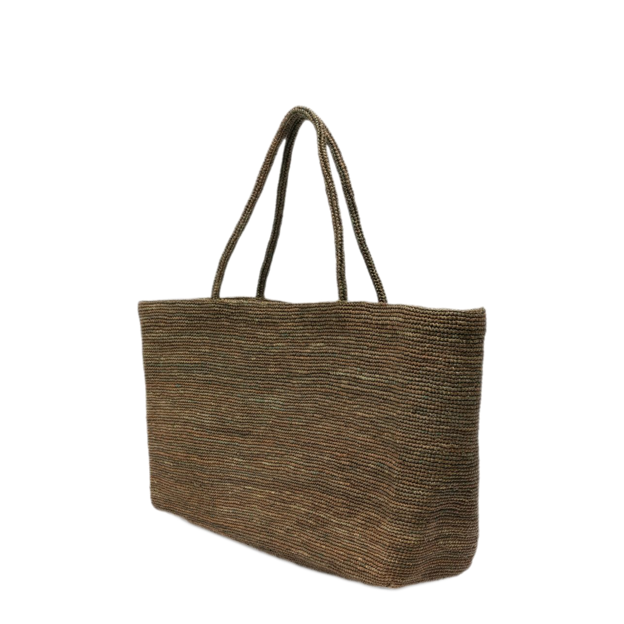 MAYFEYR - Sophie Digard - Green Woven Raffia Tote - S246/MONO/CRUF/RBANCHA