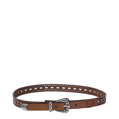 Leather Belt With Perforated Details