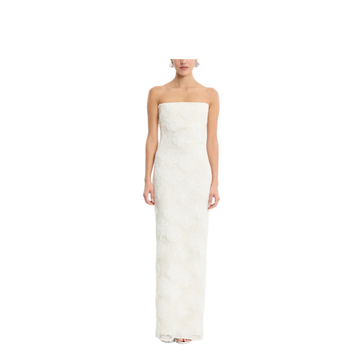 MAYFEYR - Rotate - Flower Mesh Tube Dress - 116298857