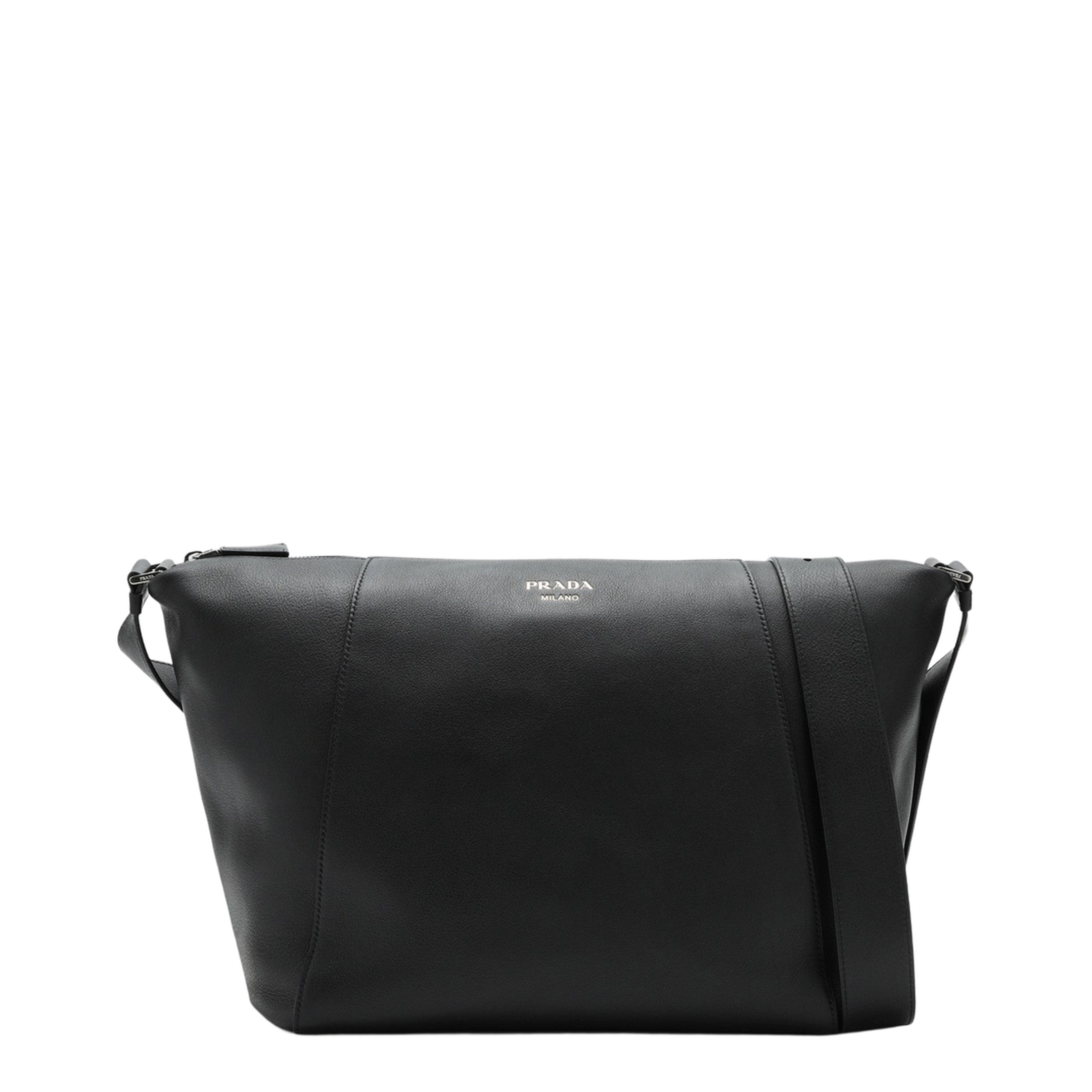 Black Large Leather Shoulder Bag