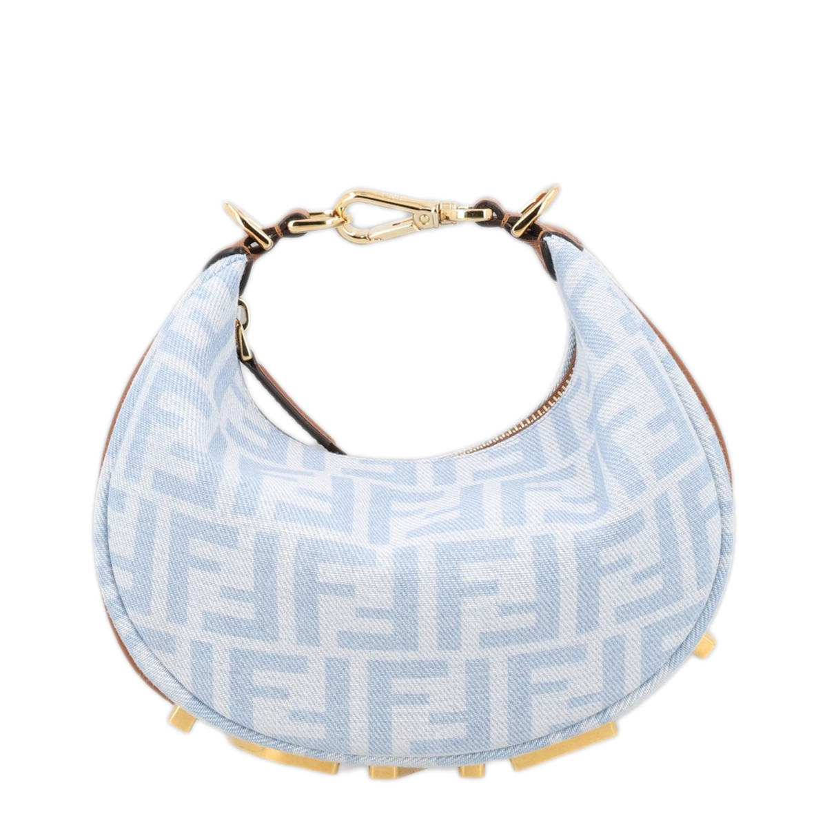 Fendigraphy Mini Denim Jacquard Shoulder Bag - Light Blue