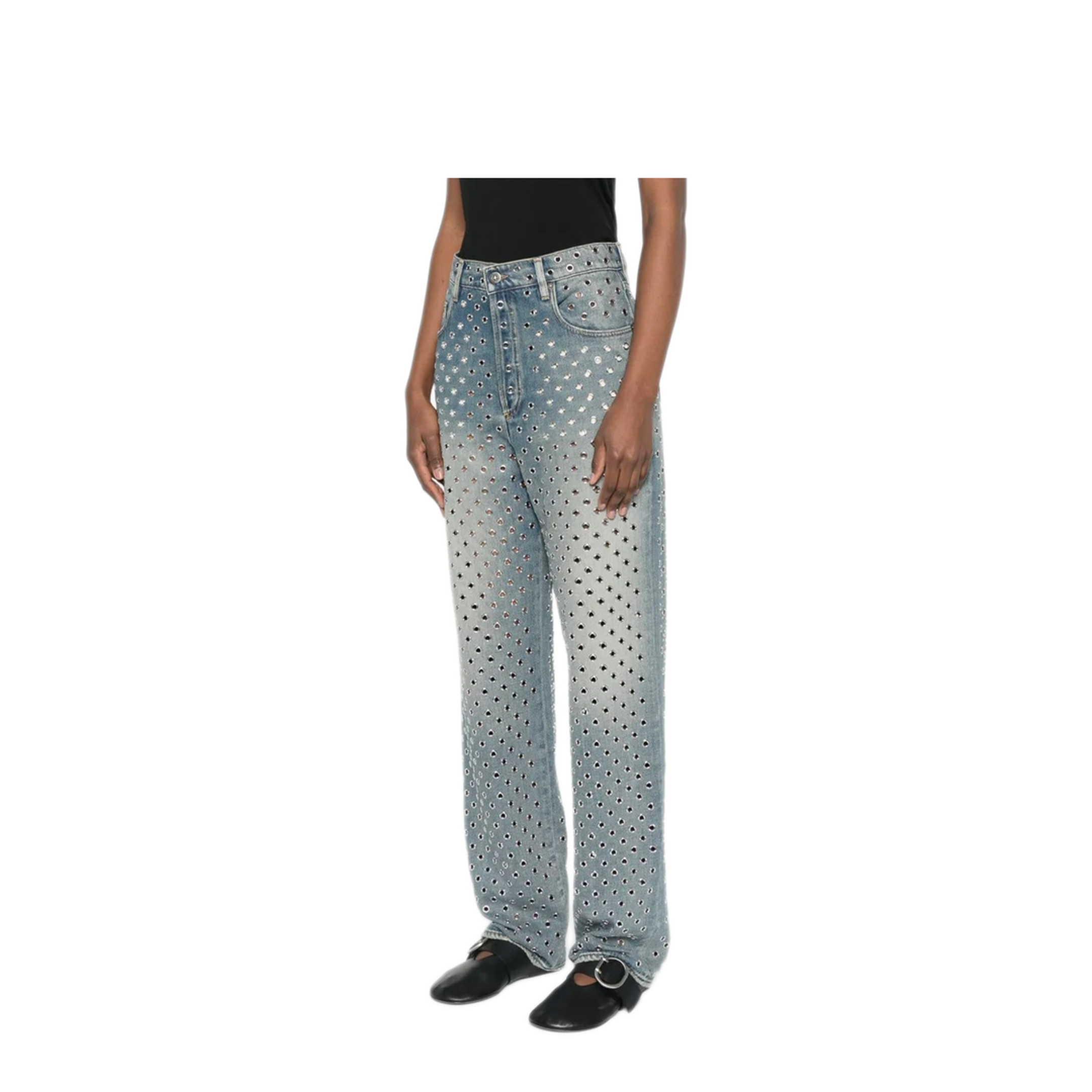 MAYFEYR - Golden Goose - Journey Pant Kim Sand Wash All Over Eyelet - GWP00844P00196250100